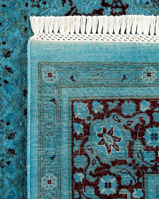 Contemporary Hand Knotted Overdyed Blue Area Rug 6' 2" x 9' 3"