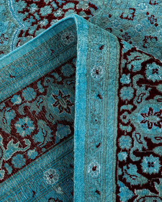 Contemporary Hand Knotted Overdyed Blue Area Rug 6' 2" x 9' 3"