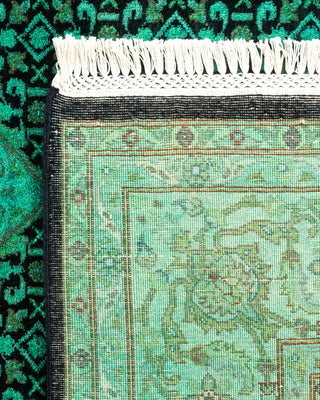 Contemporary Hand-Knotted Overdyed Green Area Rug 6' 2" x 9' 4"