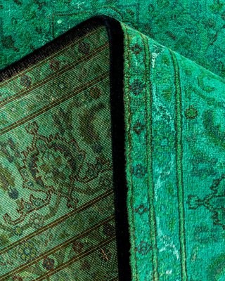 Contemporary Hand-Knotted Overdyed Green Area Rug 6' 2" x 9' 4"