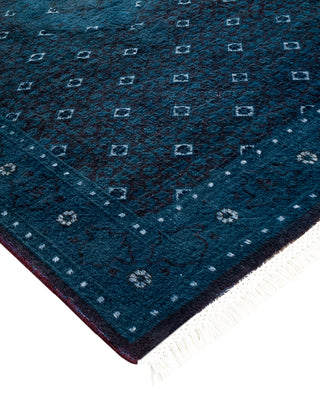 Contemporary Hand-Knotted Overdyed Blue Area Rug 3' 3" x 5' 3"