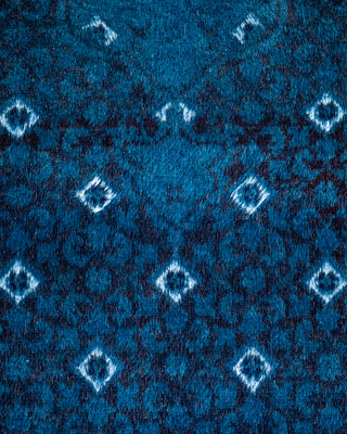 Contemporary Hand-Knotted Overdyed Blue Area Rug 3' 3" x 5' 3"