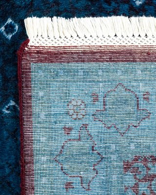 Contemporary Hand-Knotted Overdyed Blue Area Rug 3' 3" x 5' 3"