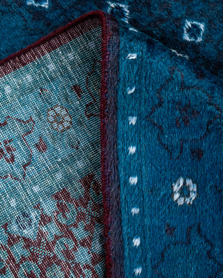 Contemporary Hand-Knotted Overdyed Blue Area Rug 3' 3" x 5' 3"