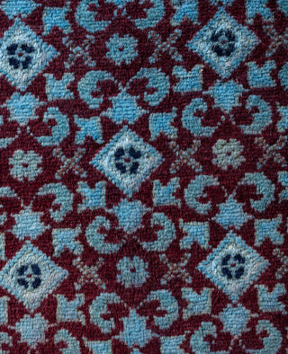 Contemporary Overdyed Wool Hand Knotted Red Area Rug 3' 3" x 5' 4"