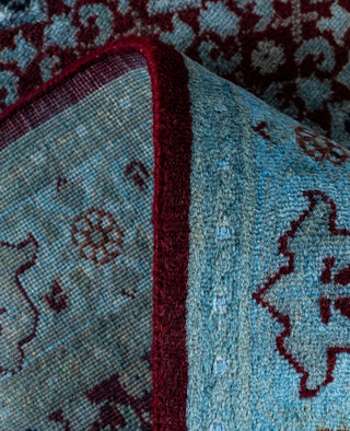Contemporary Overdyed Wool Hand Knotted Red Area Rug 3' 3" x 5' 4"
