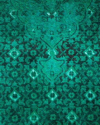 Contemporary Hand Knotted Overdyed Green Area Rug 3' 2" x 5' 3"