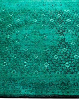 Contemporary Hand Knotted Overdyed Green Area Rug 3' 2" x 5' 3"