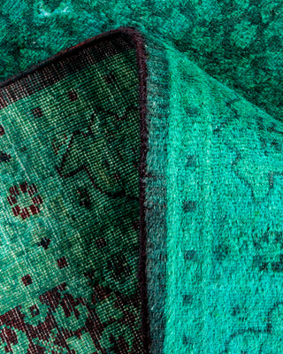 Contemporary Hand Knotted Overdyed Green Area Rug 3' 2" x 5' 3"