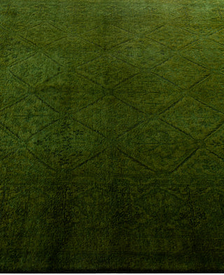 Contemporary Overdyed Wool Hand Knotted Green Area Rug 5' 3" x 7' 8"