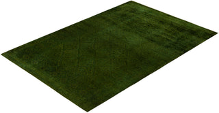 Contemporary Overdyed Wool Hand Knotted Green Area Rug 5' 3" x 7' 8"