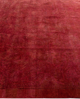 Contemporary Overdyed Wool Hand Knotted Red Area Rug 5' 0" x 7' 1"