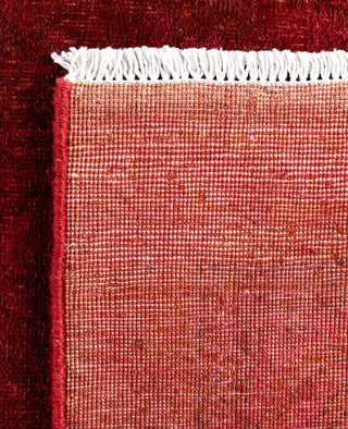 Contemporary Overdyed Wool Hand Knotted Red Area Rug 5' 0" x 7' 1"