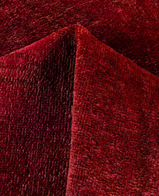Contemporary Overdyed Wool Hand Knotted Red Area Rug 5' 0" x 7' 1"