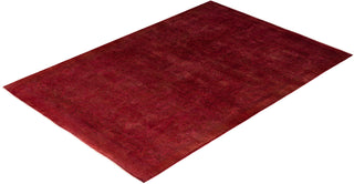 Contemporary Overdyed Wool Hand Knotted Red Area Rug 5' 0" x 7' 1"