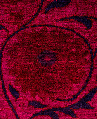 Contemporary Overdyed Wool Hand Knotted Pink Area Rug 4' 2" x 6' 2"