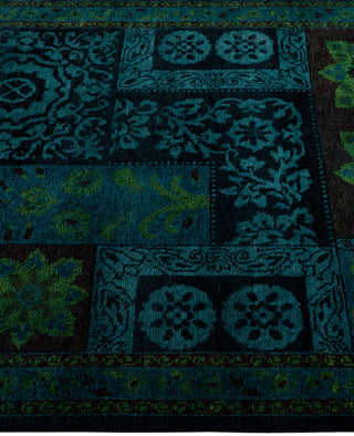 Contemporary Overdyed Wool Hand Knotted Black Area Rug 3' 3" x 5' 1"
