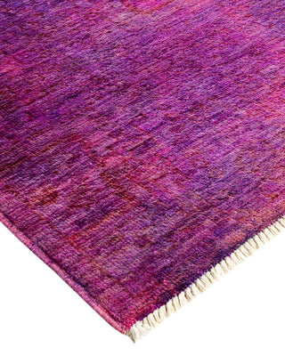 Modern Overdyed Hand Knotted Wool Purple Area Rug 8' 1" x 9' 10"