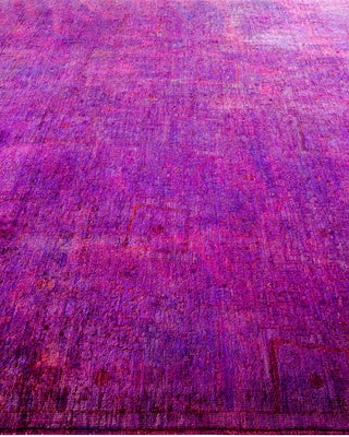 Modern Overdyed Hand Knotted Wool Purple Area Rug 8' 1" x 9' 10"