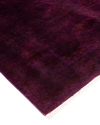 Modern Overdyed Hand Knotted Wool Purple Area Rug 8' 1" x 10' 0"