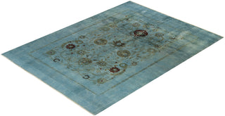 Modern Overdyed Hand Knotted Wool Blue Area Rug 8' 10" x 12' 1"