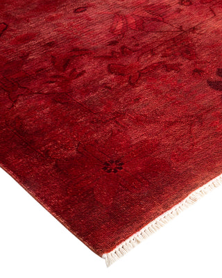 Modern Overdyed Hand Knotted Wool Orange Area Rug 9' 1" x 12' 0"