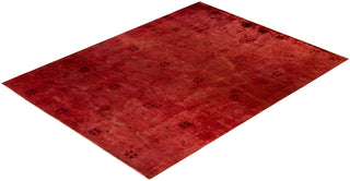 Modern Overdyed Hand Knotted Wool Orange Area Rug 9' 1" x 12' 0"