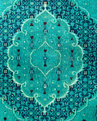 Contemporary Hand-Knotted Overdyed Blue Area Rug 6' 2" x 9' 2"