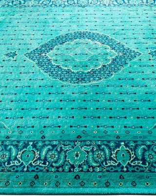 Contemporary Hand-Knotted Overdyed Blue Area Rug 6' 2" x 9' 2"