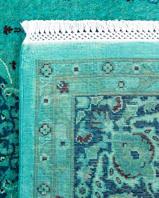 Contemporary Hand-Knotted Overdyed Blue Area Rug 6' 2" x 9' 2"