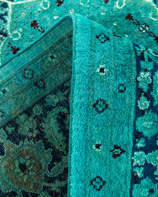 Contemporary Hand-Knotted Overdyed Blue Area Rug 6' 2" x 9' 2"