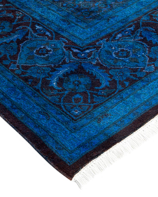 Contemporary Fine Vibrance Blue Wool Area Rug - 8' 2" x 10' 5"