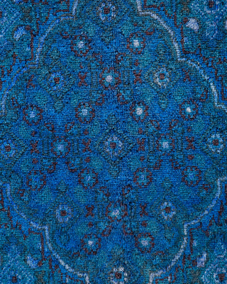 Contemporary Fine Vibrance Blue Wool Area Rug - 8' 2" x 10' 5"