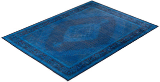Contemporary Fine Vibrance Blue Wool Area Rug - 8' 2" x 10' 5"