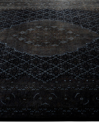 Contemporary Overdyed Wool Hand Knotted Black Area Rug 5' 7" x 10' 0"
