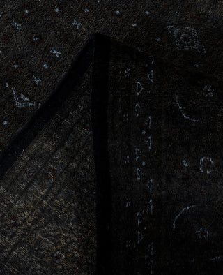 Contemporary Overdyed Wool Hand Knotted Black Area Rug 5' 7" x 10' 0"