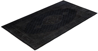 Contemporary Overdyed Wool Hand Knotted Black Area Rug 5' 7" x 10' 0"