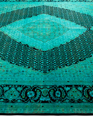 Contemporary Fine Vibrance Blue Wool Area Rug - 8' 0" x 10' 5"