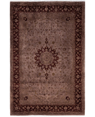 Overdyed Hand-Knotted Wool Modern-Contemporary Brown Area Rug 6' 1" x 9' 3"