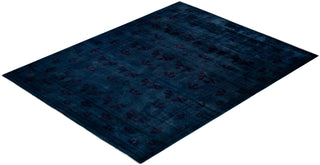 Modern Overdyed Hand Knotted Wool Navy Area Rug 8' 0" x 10' 0"