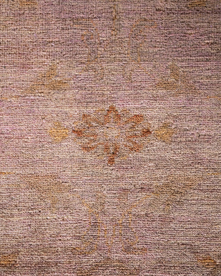 Modern Overdyed Hand Knotted Wool Pink Area Rug 7' 8" x 9' 8"