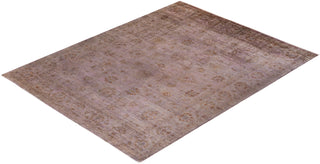 Modern Overdyed Hand Knotted Wool Pink Area Rug 7' 8" x 9' 8"