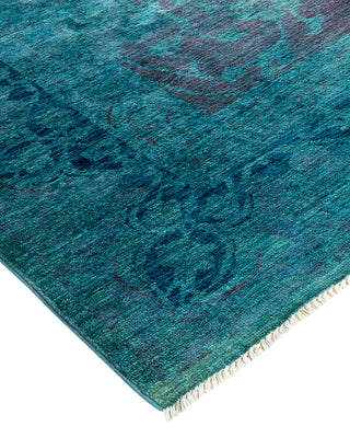 Modern Overdyed Hand Knotted Wool Blue Area Rug 5' 11" x 8' 8"