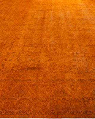 Overdyed Hand-Knotted Orange Area Rug 12' 4" x 17' 5"