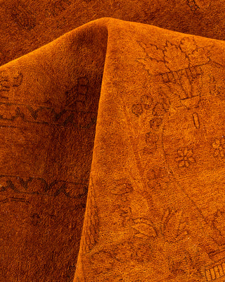 Overdyed Hand-Knotted Orange Area Rug 12' 4" x 17' 5"