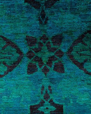 Overdyed Hand-Knotted Green Area Rug 5' 10" x 9' 1"
