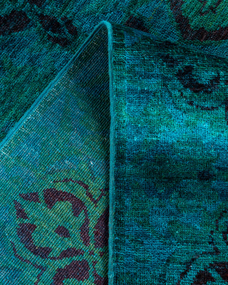 Overdyed Hand-Knotted Green Area Rug 5' 10" x 9' 1"