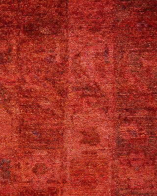 Overdyed Hand-Knotted Red Area Rug 5' 8" x 7' 6"