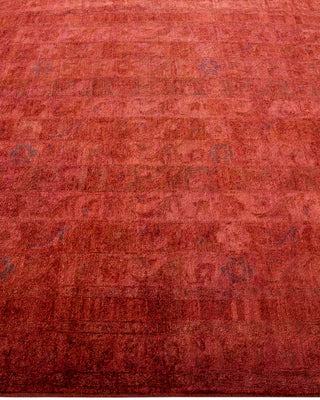 Overdyed Hand-Knotted Red Area Rug 5' 8" x 7' 6"