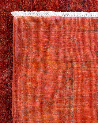 Overdyed Hand-Knotted Red Area Rug 5' 8" x 7' 6"